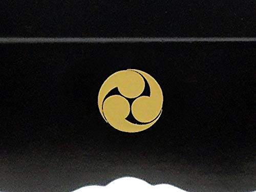 Amazon.co.jp: 横1本掛の木製黒塗 日本刀掛け台 家紋入り掛台